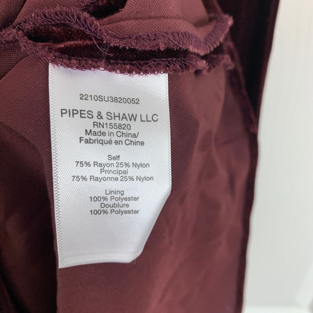 Veronica Beard Kura Cowl Neck Velvet Velour Maxi Gown Dress Merlot Size 4 - Picture 10 of 11